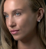Diamond And Stellato Black Diamond Squares Earrings In 9k White Gold