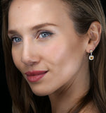 Stellato 2.30ct Citrine And Pave Diamond Earrings In 9k White Gold