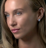 Stellato 1.10ct Swiss Blue Topaz And Diamond Earrings In 9k White Gold