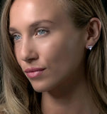 Stellato Triangle Amethyst And Diamond Earrings In 9k White Gold