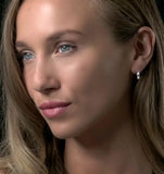 Stellato Sapphire And Diamond Eternity Earrings In 9k White Gold
