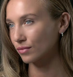 Stellato Emerald And Diamond Eternity Earrings In 9k White Gold