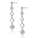 Stellato Collection Diamond Drop Earrings In 9k White Gold