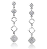 Stellato Collection Diamond Drop Earrings In 9k White Gold