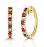 Stellato Ruby 0.86ct And Diamond 9k Gold Earrings