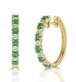 Stellato Emerald 0.63ct And Diamond 9k Gold Earrings
