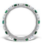 Emerald 1.10ct H/si Diamond 18kw Gold Eternity Ring Item Hg20-422gjuy