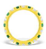 Poppy 18k Gold Emerald 0.70ct And H/si 1ct Diamond Eternity Ring