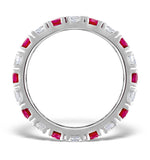 Ruby 1.50ct H/si Diamond Platinum Eternity Ring Item Hg20-422tjus