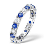 Sapphire 1.70ct H/si Diamond 18kw Gold Eternity Ring Item Hg20-422ujuy