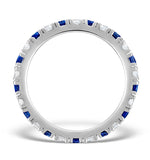 Sapphire 0.90ct And G/vs Diamond Platinum Eternity Ring