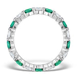 Emerald 1.10ct And G/vs Diamond 18kw Gold Eternity Ring  Hg36-422gxuy