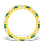 Hannah 18k Gold Emerald 0.70ct And G/vs 2ct Diamond Eternity Ring