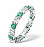 Emerald 1.10ct And G/vs Diamond Platinum Eternity Ring  Hg36-422gxus