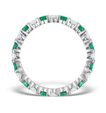 Emerald 0.70ct And G/vs Diamond Platinum Eternity Ring  Hg36-322gxus