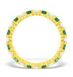 Hannah 18k Gold Emerald 0.70ct And H/si 1ct Diamond Eternity Ring