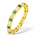 Hannah 18k Gold Emerald 0.70ct And H/si 1ct Diamond Eternity Ring