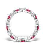 Ruby 1.50ct And G/vs Diamond Platinum Eternity Ring