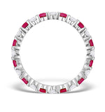 Ruby 0.80ct And H/si Diamond 18kw Gold Eternity Ring Item Hg36-322tjuy