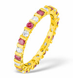 Hannah 18k Gold Ruby And H/si 1ct Diamond Eternity Ring Hg36-322tjua