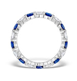 Sapphire 1.70ct And H/si Diamond 18kw Gold Eternity Ring  Hg36-422ujuy