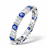 Sapphire 1.70ct And H/si Diamond Platinum Eternity Ring  Hg36-422ujus