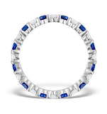 Sapphire 0.90ct And G/vs Diamond 18kw Gold Eternity Ring  Hg36-322uxuy