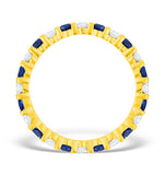 Hannah 18k Gold Sapphire 0.70ct And H/si 1ct Diamond Eternity Ring