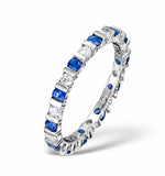 Sapphire 0.90ct G/vs Diamond Platinum Eternity Ring Item Hg36-322uxus