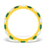 Olivia 18k Gold Emerald 1.20ct And G/vs 1ct Diamond Eternity Ring