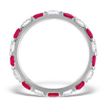 Ruby 1.25ct And G/vs Diamond 18kw Gold Eternity Ring