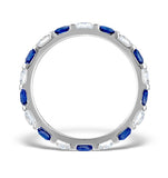 Sapphire 1.30ct And Diamond 18k White Gold Eternity Ring  Hg42-422ujuy