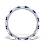 Sapphire 0.70ct And Diamond 18k White Gold Eternity Ring