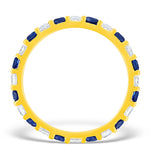 Olivia 18k Gold Sapphire 0.70ct And H/si 0.50ct Diamond Eternity Ring