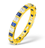 Olivia 18k Gold Sapphire 0.70ct And G/vs 0.5ct Diamond Eternity Ring