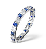 Sapphire 0.70ct And Diamond Platinum Eternity Ring