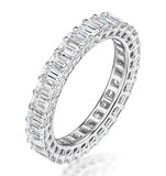 Francesca Diamond Eternity Ring Emerald Cut 4.96ct Vvs Platinum O-w