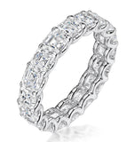 Elisa Diamond Eternity Ring Asscher Cut 4.32ct Vvs Platinum Size O-w