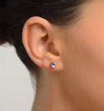 Tanzanite 5 X 4mm 18k Gold Earrings