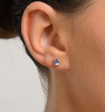 Tanzanite 5 X 4mm 18k Gold Earrings