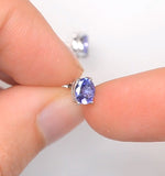 Tanzanite 5 X 4mm 18k White Gold Earrings