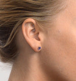 Tanzanite 5 X 4mm 18k White Gold Earrings