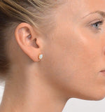 Opal 7 X 5mm 18k Yellow Gold Earrings