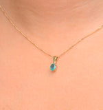 Emerald 5 X 4mm 18k Yellow Gold Pendant Necklace