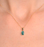 Emerald 7 X 5mm 18k Yellow Gold Pendant Necklace