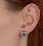 Aquamarine 1.40ct And Diamond 18k White Gold Earrings