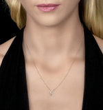 Initial 'f' Necklace Diamond Encrusted Pave Set In 9k Rose Gold