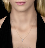 Initial 'f' Necklace Diamond Encrusted Pave Set In 9k White Gold