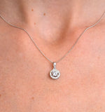 Ella Lab Diamond Halo Necklace In18k White Gold 0.71ct H/si1