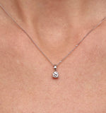 Chloe 18k White Gold Diamond Solitaire Necklace 0.33ct H/si